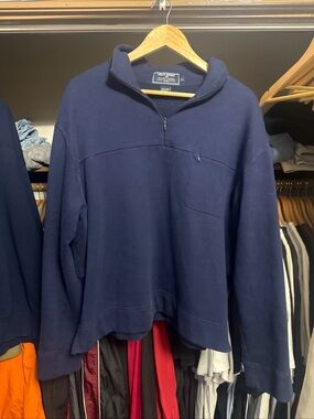 Vintage Polo Sport RalphLauren 1/4 Zip Pullover Navy Blue Size XL